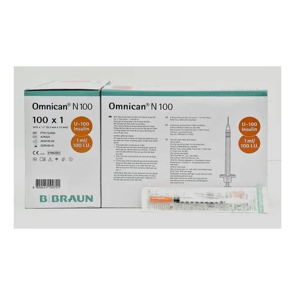Syringes insulin 1ml 100units OMNICAN* with needle Braun