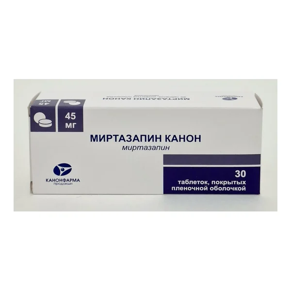 Mirtazapine Kanon tablets 45mg x 30 Kanonfarma prodakshn ZAO
