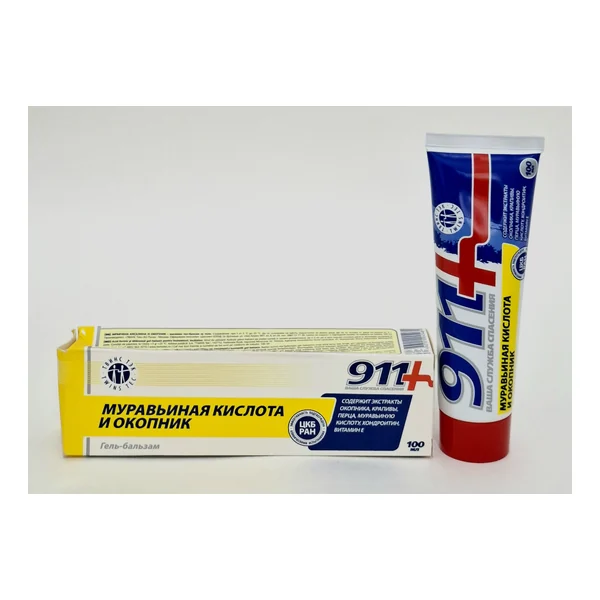 911 Muravinaya for-ta/Okopnik for joints gel- balm 100ml povrezhdnennyy Tvins Tek Russia