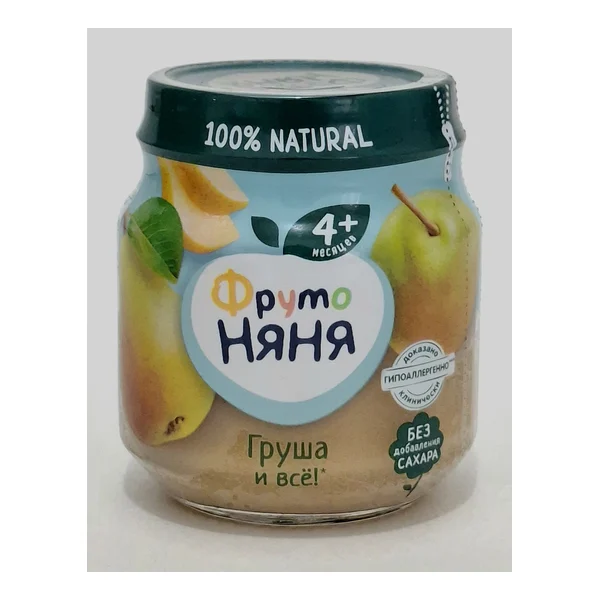 Fruto Nyanya puree fruit pear and Vse! 4+ months 100g Progress, Russia
