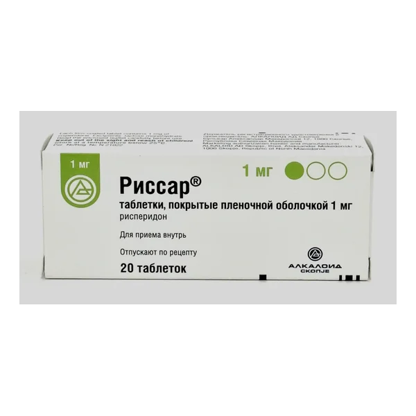 Rissar tablets 1mg x 20Risperidon Alkaloid