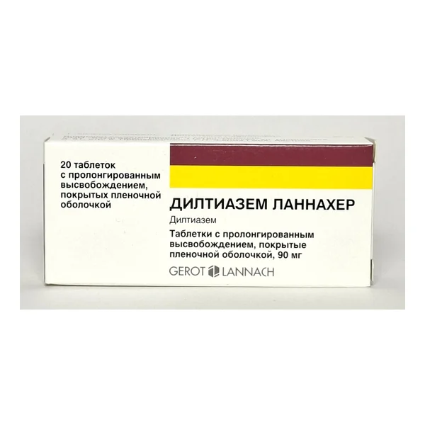 Дилтиазем ретард таб. 90мг N20 Австрия