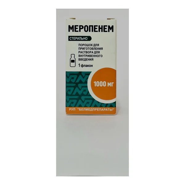 Меропенем пор д/ин в/в 1000мг 100мл №1 Белмед. Беларусь