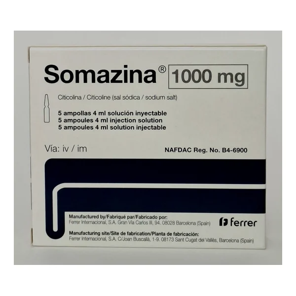 Somazina ampoules 1000mg 4ml x 5 FerrerGrup.Spain