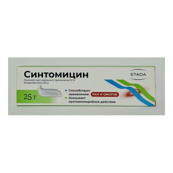 Sintomitsin liniment 10% 25g Nizhfarm Russia