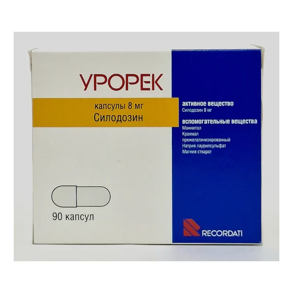 Urorec (silodozin) capsules 8mg x 90 Rekordatin