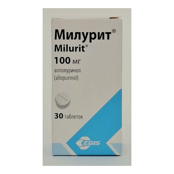 Milurit 100mg tablets x 30 (allopurinol) Egis
