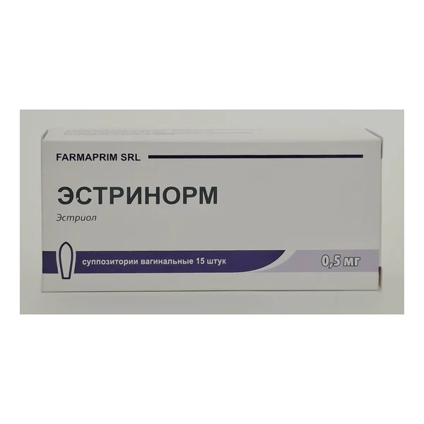 Էստրինորմ հեշտոց. մոմիկ 0,5մգ №15 Ֆարմապրիմ Մոլդովա