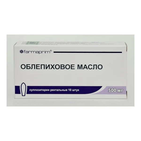 Oblepikhovye suppositories 500mg x 10 Farmaprim.Moldova