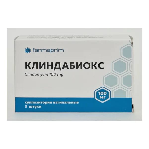 Clindabiox vaginal suppositories 100mg x 3 Farmaprim.Moldova