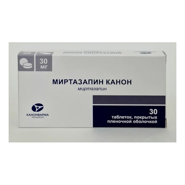 Mirtazapine Kanon tablets 30mg x 30 Kanonfarma prodakshn ZAO