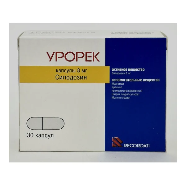 Urorec (silodozin) capsules 8mg x 30 Rekordatin