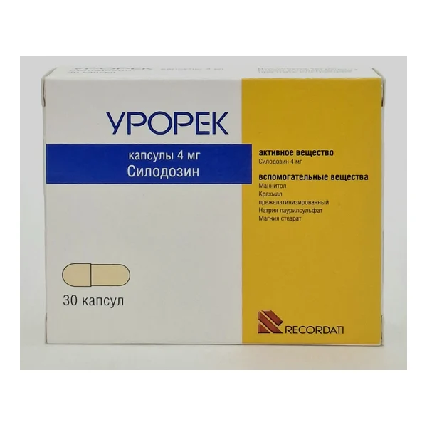 Urorec (silodozin) capsules 4mg x 30 Rekordatin