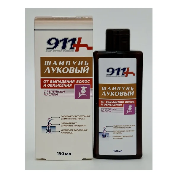 911 Shampoo Lukovyy with repeynym oil 150ml Tvins Tek Russia