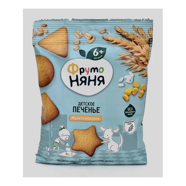 ФрутоНяня печенье Мультизлак. 6+ мес. 50г Прогресс, Россия