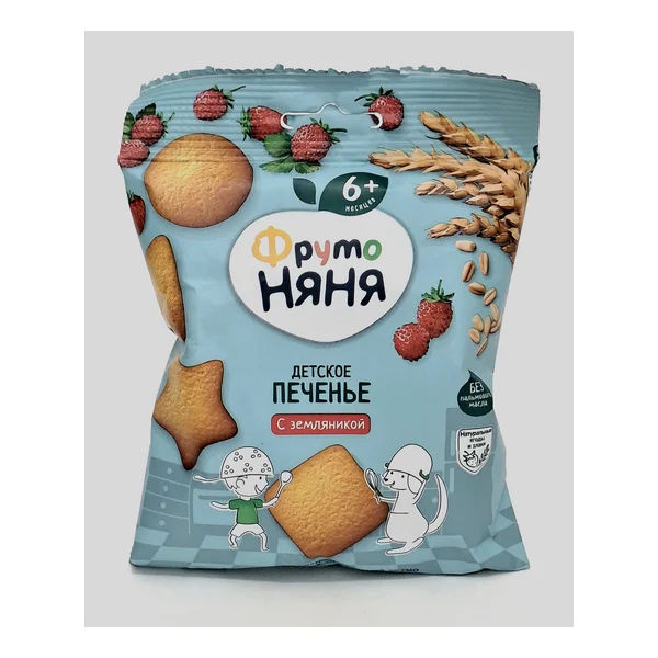 Fruto Nyanya cookies Pshenichnoe with Zemlyanikoy 6+ months 50g Progress Russia