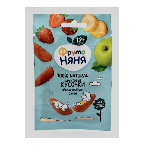 Fruto Nyanya kusochki Fruktovye apple, strawberry, banana 12+ months 15g Progress, Russia