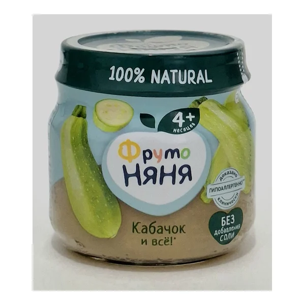Fruto Nyanya puree vegetable zucchini and Vse! 4+ months 80g Progress, Russia