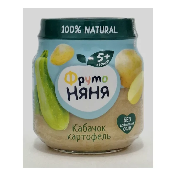 Fruto Nyanya puree vegetable zucchini, Kartofel 5+ months 110g Progress, Russia