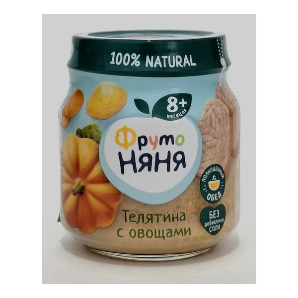 Fruto Nyanya puree meat Telyatina with Ovoshchami 8+ months 100g Progress Russia