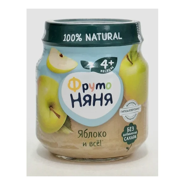 Fruto Nyanya puree fruit apple and Vse! 4+ months 100g Progress, Russia