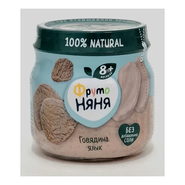 Fruto Nyanya puree meat Govyadina Yazyk 8+ months 80g Progress, Russia