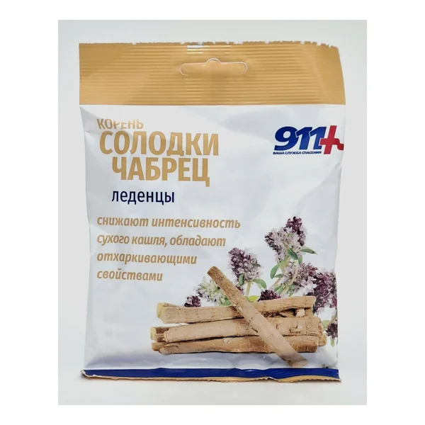 911 Lozenges root solodki chabrets vitamin C 50g x 20 Tvins Tek Russia