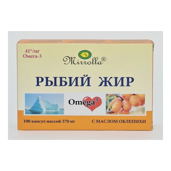 Рыбий жир Мирролла с облепихой капс 370мг N100 Миролла