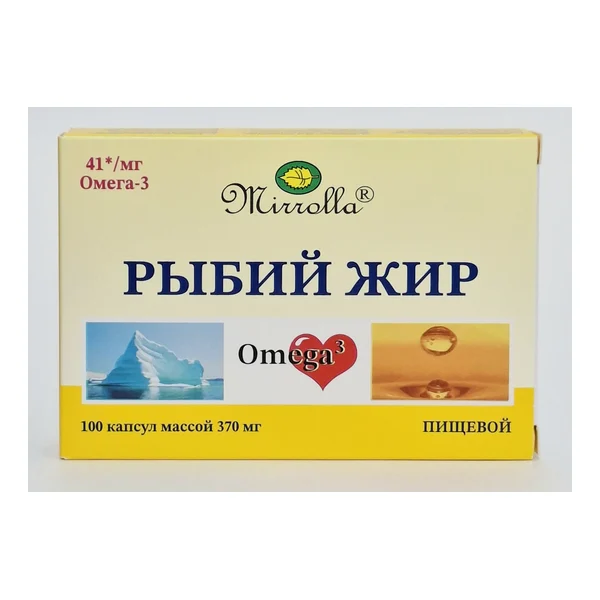 Рыбий жир Мирролла пищевой капс 370мг N100 Мирролла. Россия