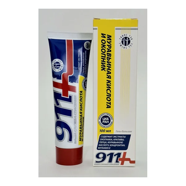 911 Muravinaya for-ta/Okopnik for joints gel- balm 100ml Tvins Tek Russia