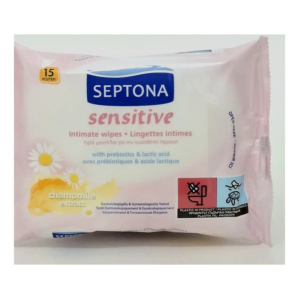 Intimnye wet wipes x 15 with extract chamomile, code 0018 Septona