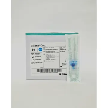 Катетер венозный VASOFIX CERTO G-22 25мм (голубой) Браун