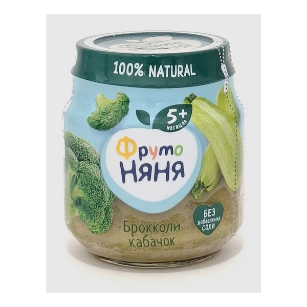 FrutoNyanya puree Vegetable Brokkoli, Kabachok 5+ months. 110 g Progress, Russia