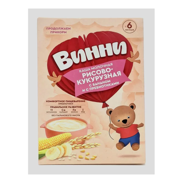 Винни м/к рисово-кукурузная с бананом и пребиотиками 200г (6+) Инфаприм ЗАО