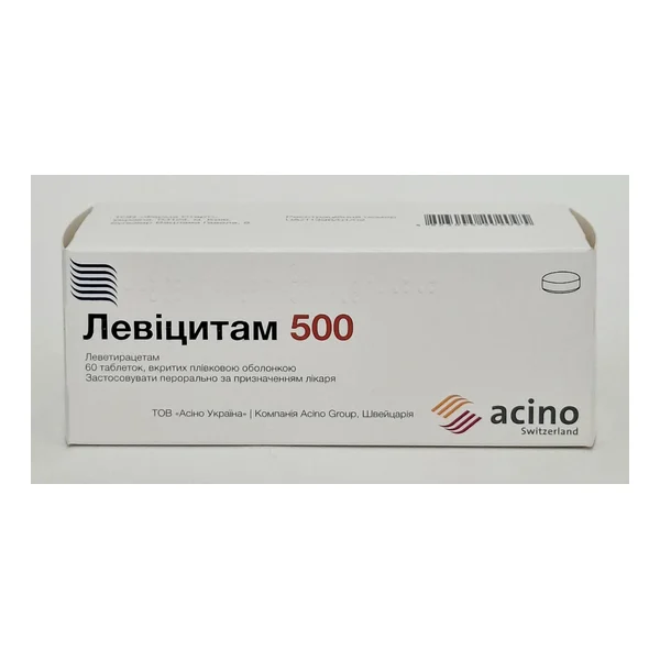 Левицитам 500мг таб п/обол №60 Acino Group Швейцария